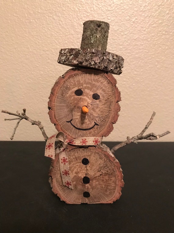 Bonhomme De Neige Rondin De Bois
