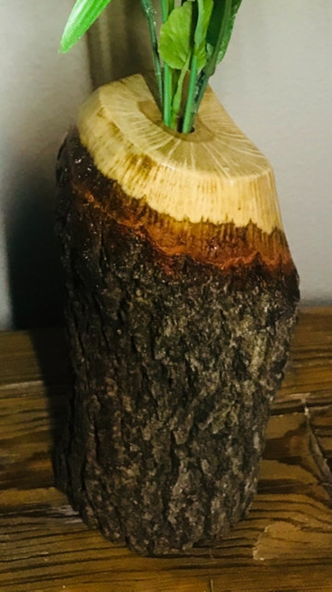 Live Edge Oak Vase Etsy