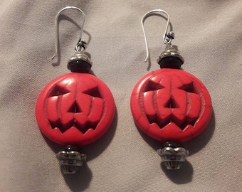 Pumpkin King dangle earrings