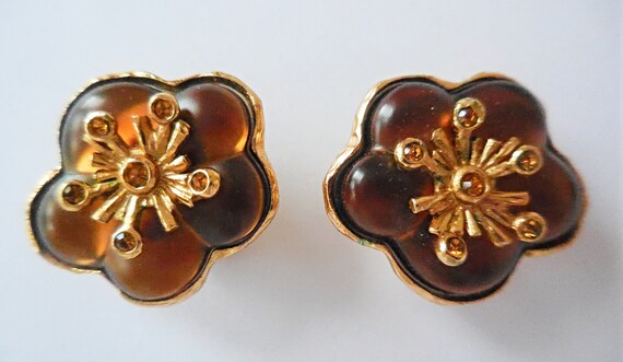 Vintage KENZO PARIS orange/caramel color Lucite an