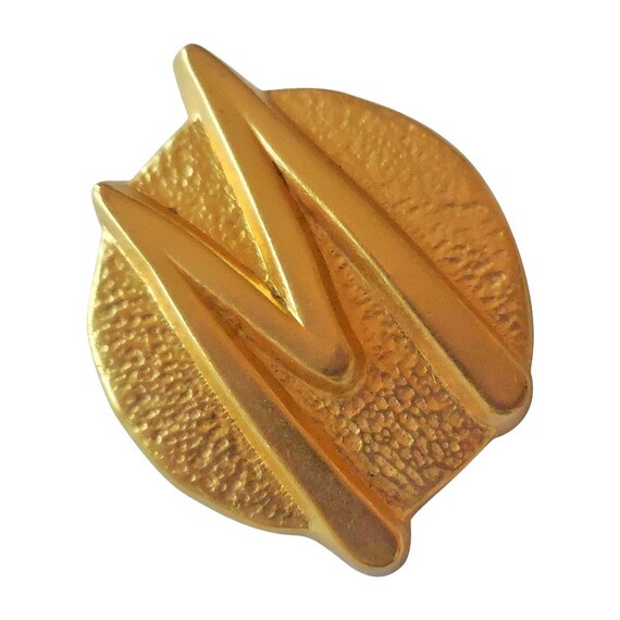 CLAUDE MONTANA - Vintage Monogrammed brooch. Frenc