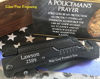 Personalized Police Gifts, Police Officer Gifts, Police Knife, Tactical Knife For Law Enforcement, Police Academy Graduation Gifts