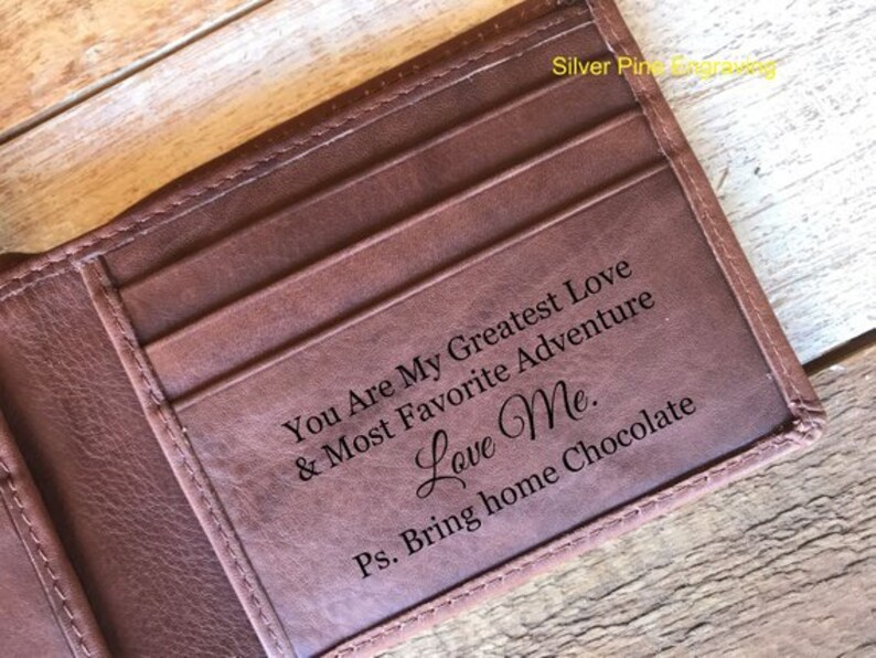 Personalized Wallet Gift For Husband Engraved Anniversary Etsy
