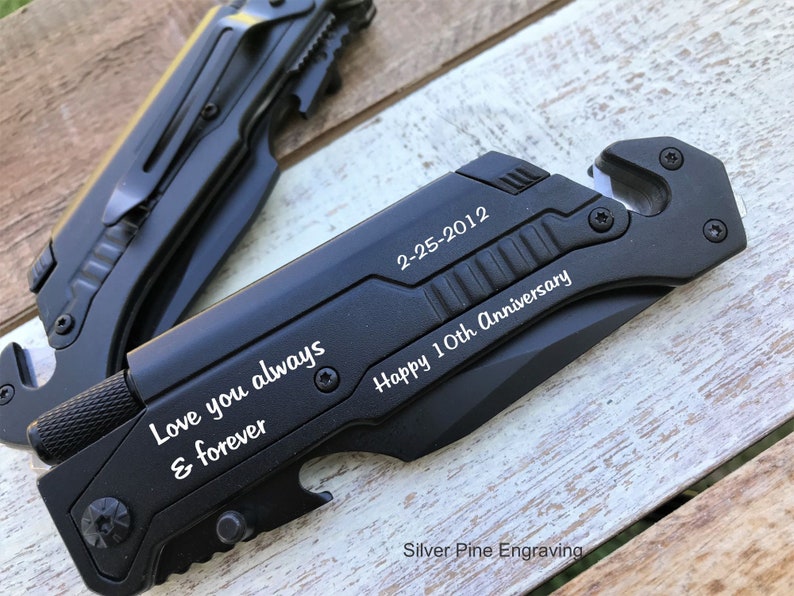 Husband Anniversary Gift 10 Year Anniversary Gifts For Men, Gift For Husband, Folding Knife, Pocket Knife, Engraved Knife image 4