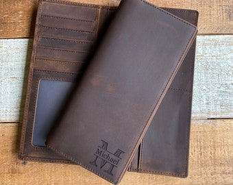 Long Leather Wallet - Etsy