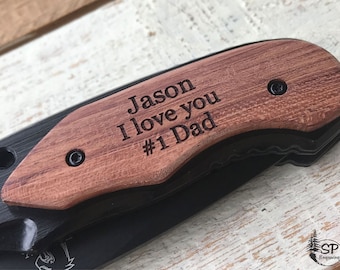 Engraved Pocket Knife For Dad, Fathers Day Gift For Him, Personalized Gift For Dad, Knife With Pocket Clip, Mens Gift