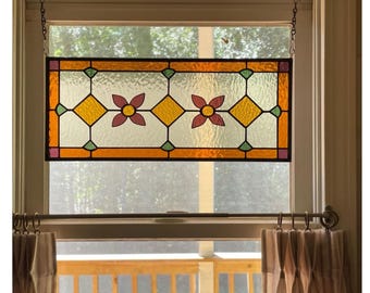 Custom Stained Glass Window Panel: Victorian, Southwest, Mission Style-not a real listing-message me before ordering