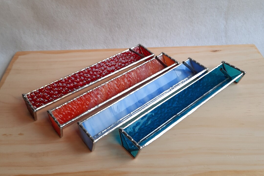 Stained Glass Incense Stick Holder With Ash Catcher Would Be a Etsy