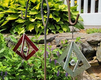 Stained Glass Garden Spinner with Prism: Rainbow Maker Mobile