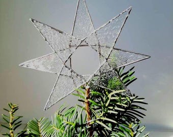Stained Glass Star Tree Topper, Holiday Decor