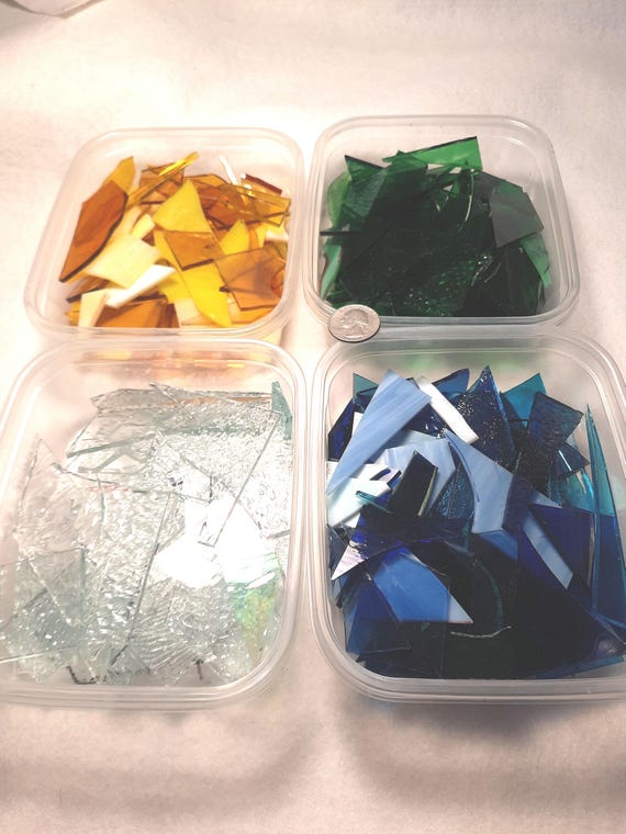 Stained Glass Scrap Pieces for Mosaics, 1 Pound Assortment