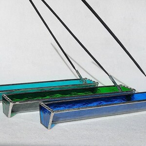 Stained Glass Incense Stick Holder w/ash catcher would be a boho gift for home, altars or a spiritual present -Free incense included