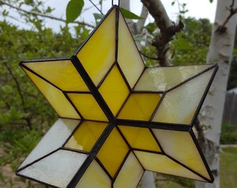 Stained Glass Star Spinner: Garden Patio Decor, Indoor/Outdoor Art