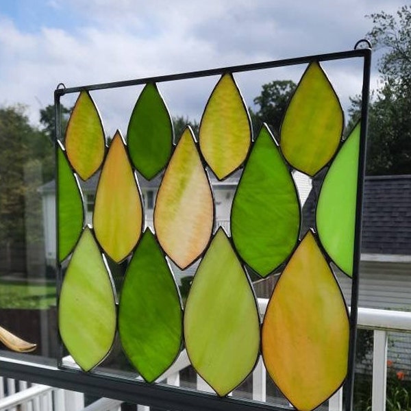 Leaf Stained Glass Etsy