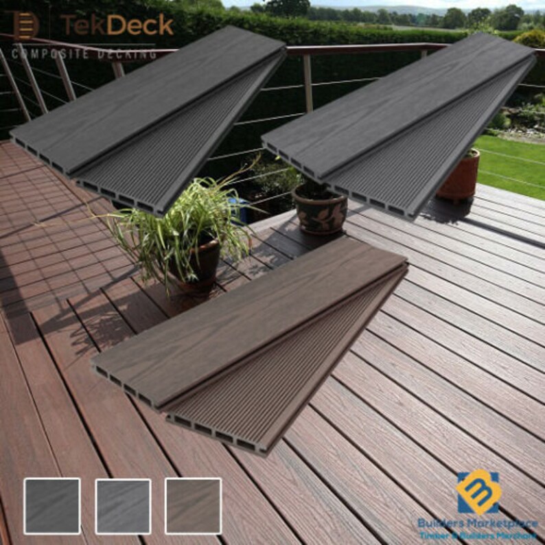 Composite Decking Boards Timber Plastic Decking Grey Black Etsy UK