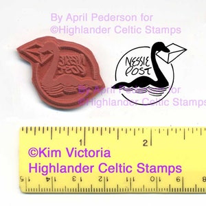 Loch Ness Monster Rubber Stamp, Scotland legend, Plesiosaur, Nessie Rubber Stamp, Mail delivery, cryptozoology, dinosaur, #803