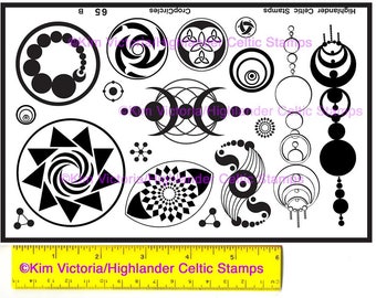 Crop Circles Rubber Stamps: Sacred Geometry, Alien Designs (Uncut, UNmounted)