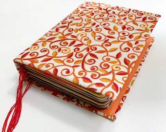 Orange Foliage Fabric Cover Writing Journal