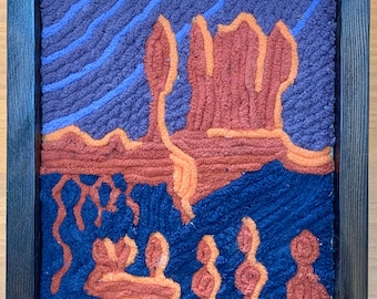 Bryce Canyon Hoodoo Impression Yarn Painting: Utah Landscape, Boho Wall Art
