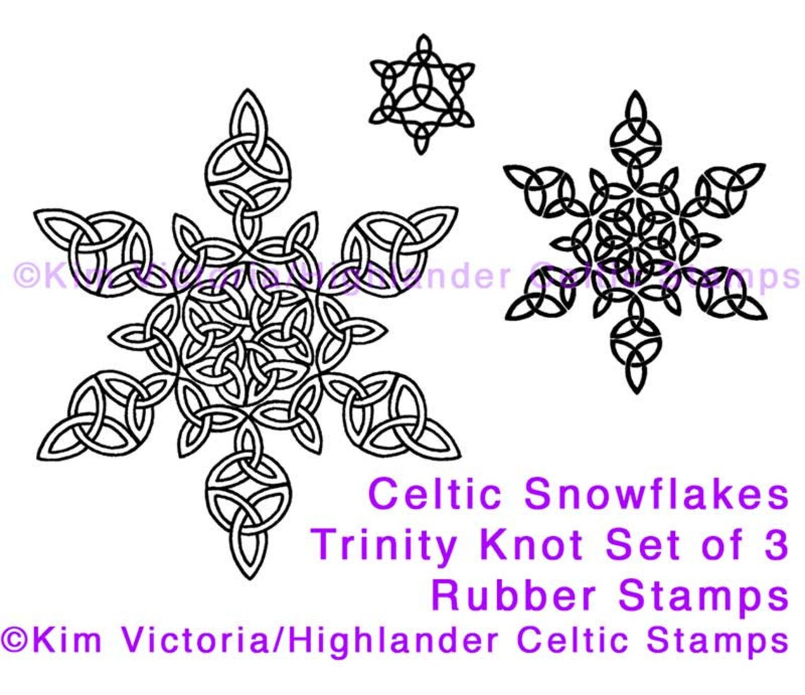 Snowflakes Celtic Knot Winter Holiday Christmas Trinity | Etsy