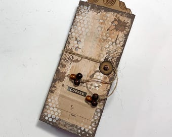 Coffee Paper Bags Vertical Junk Journal, writing, scrapbooking