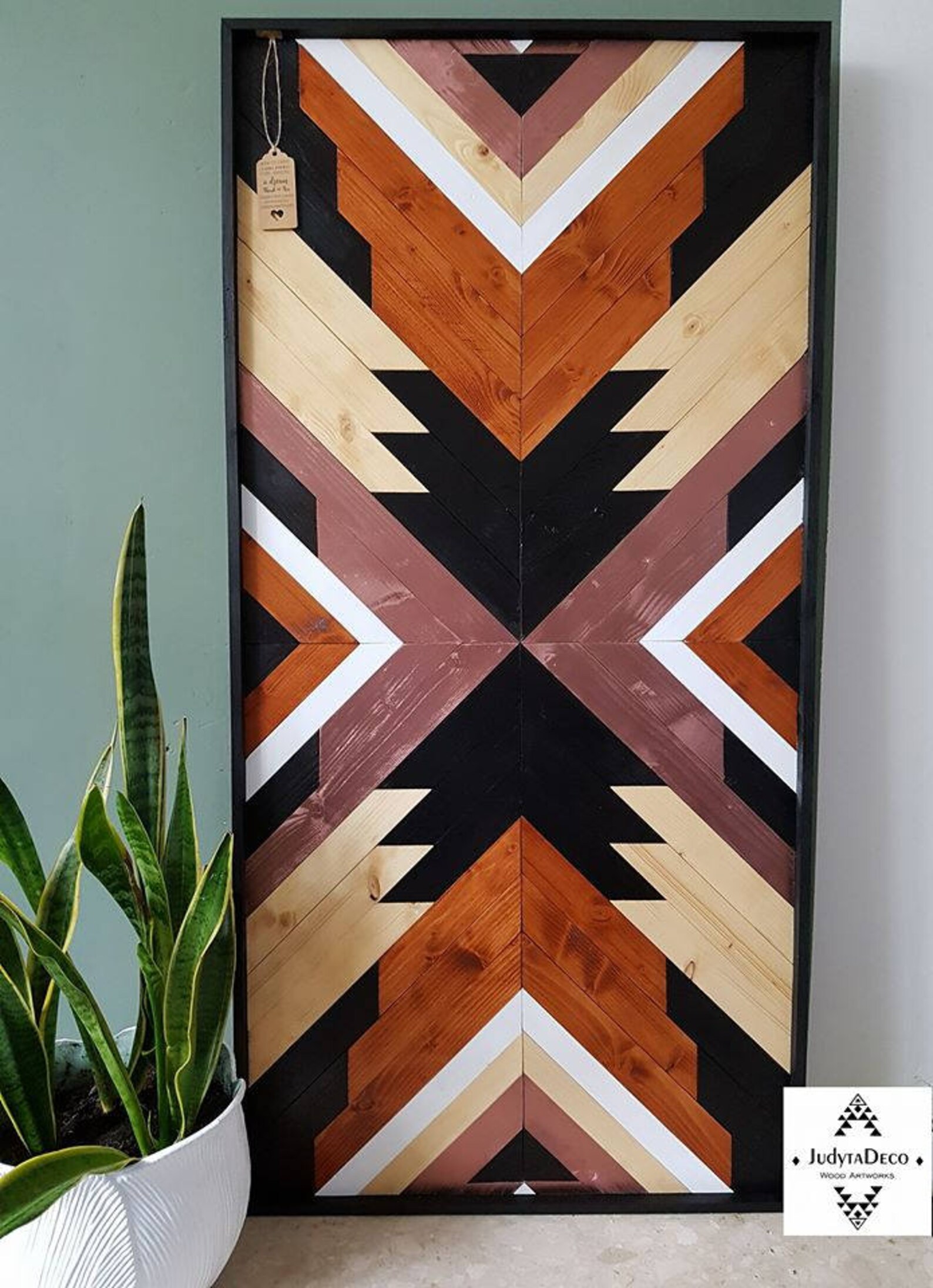 Wood Wall Art Aztec Wall Hanging Art Geometric Art Boho Etsy