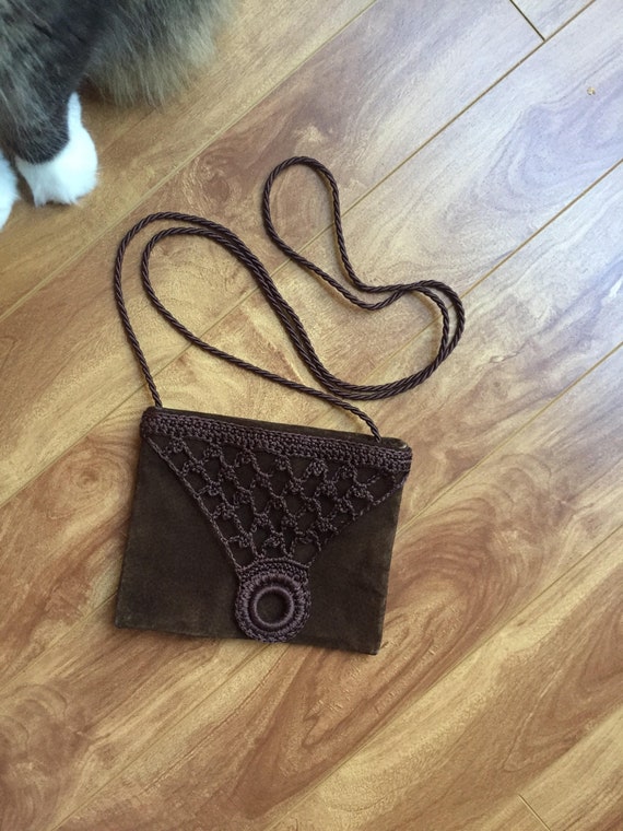 Small Boho Crossbody Bag | 70s Vegan Leather Purse