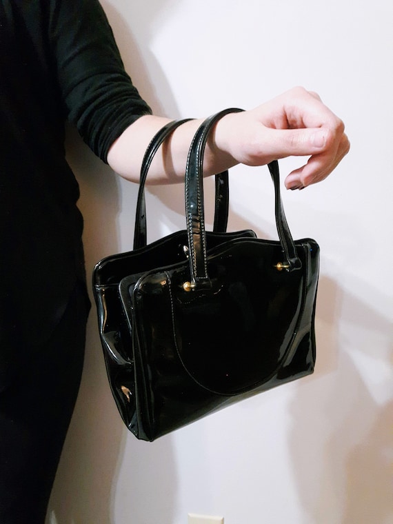 PATENT Leather, Kelly Bag | 50s Handbag, Mid Centu