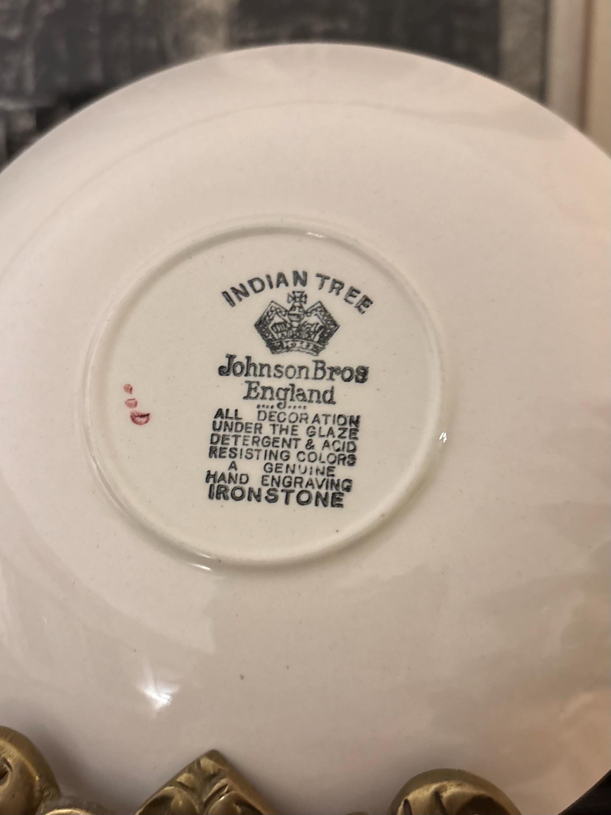 Antique Johnson Brothers “indian Tree” Pattern Transferware Saucer: Ca ...