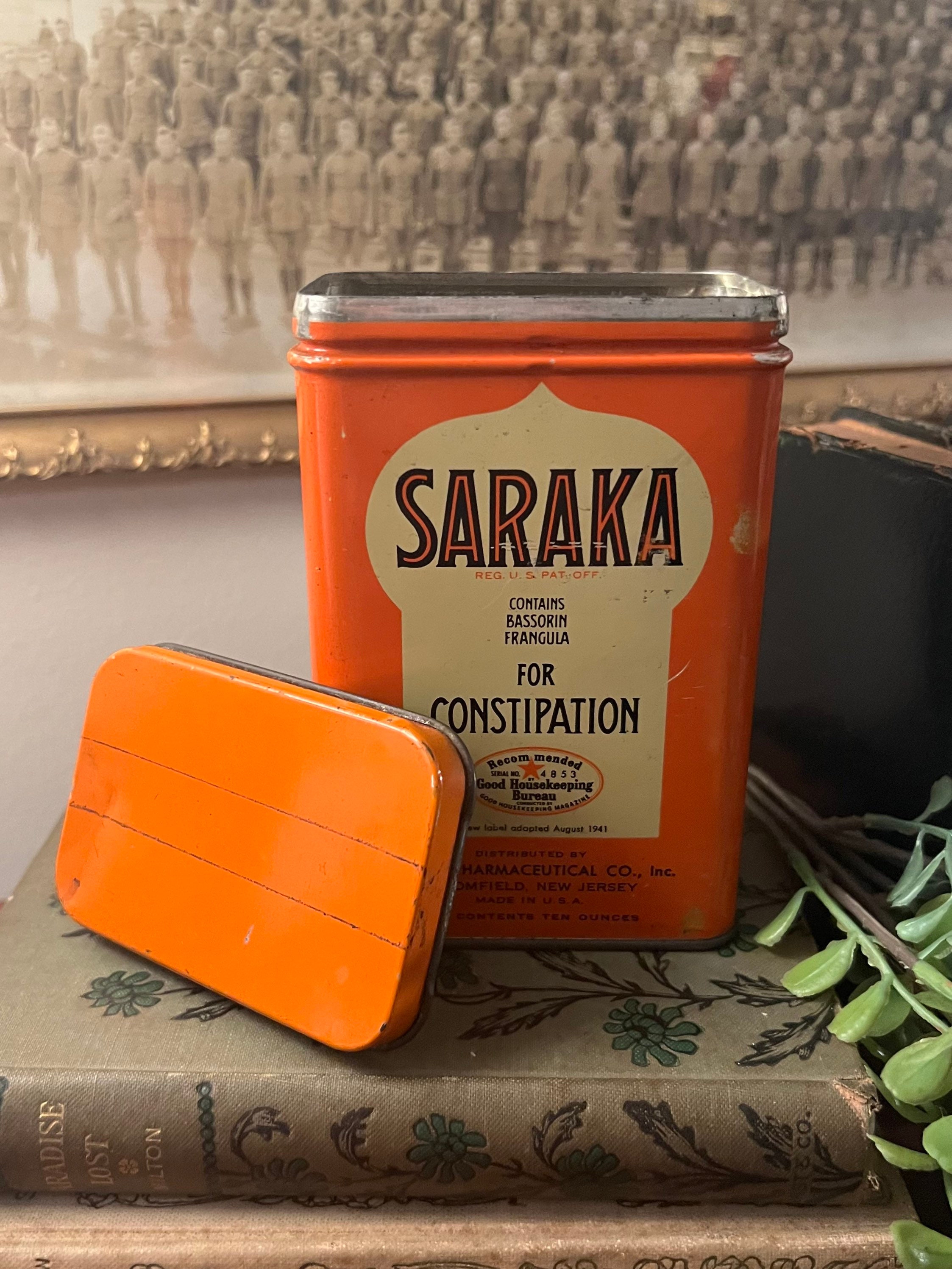 Early Vintage Saraka For Constipation Pharmaceutical Medicine Tin  