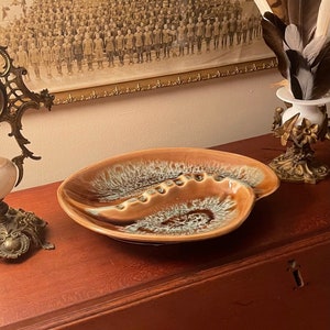 Retro MCM Made-In America Drip Glaze Pottery Ashtray