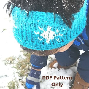 Tunisian Crochet Snowflake Ear Warmer Pattern: Bulky Yarn (PDF Pattern)
