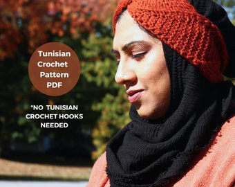Tunisian crochet twist headband, twist crochet headband, Crochet like knit, Ear Warmer Crochet, DIY Tunisian Crochet, Easy Crochet
