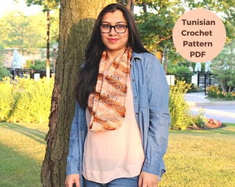 Tunisian crochet scarf pattern, crochet cowl, tunisian crochet Pattern, crochet Scarf Pattern, Reversible crochet scarf patterns, patternPDF