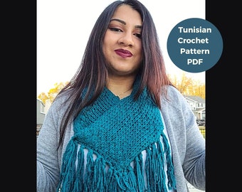 TUNISIAN CROCHET PATTERN, Scarf Pattern, Crochet Scarf, Easy crochet pattern, crochet cowl scarf, easy scarf pattern, easy cowl pattern