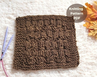 Knit blanket square pattern, afghan square, knitting pattern, square pattern, blanket square, blanket knit square, knit square pattern