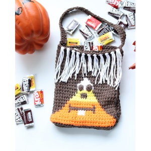 Candy Corn Crochet Halloween Bag Pattern pdf instant digital download, crochet pattern pdf, halloween crochet pattern, tunisian crochet image 5