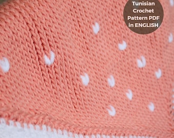 Newborn Crochet Blanket Pattern, Tunisian Knit Stitch (PDF)