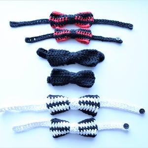 Father & son bow-ties/ crochet bow ties/ adjustable bow tie/ vintage baby bow tie/ men&#39;s bow tie / vintage christmas / vintage holiday