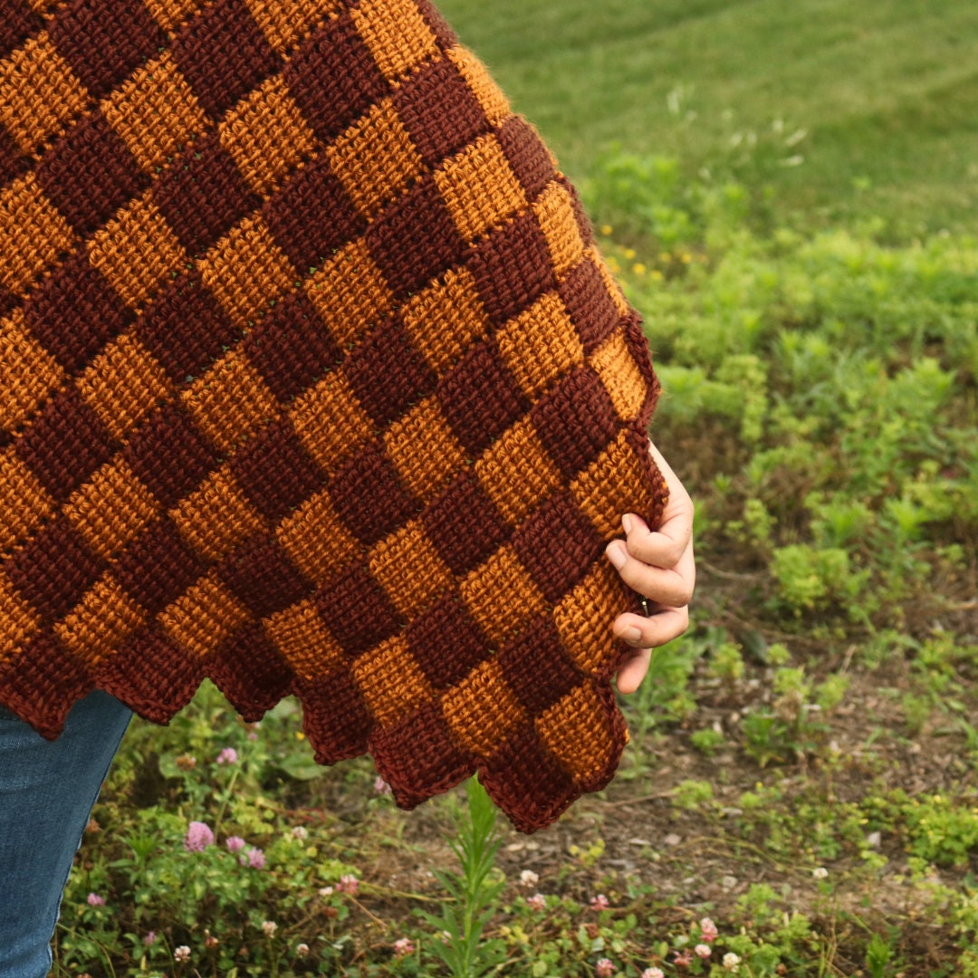 40 Crochet Techniques Patterns with Tunisian Scarves, Doilies, and Filet Designs 22 Tunisian Crochet Hooded Cape Pattern: Entrelac Design