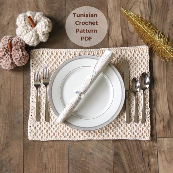 Crochet Placemat Pattern Tunisian Crochet Pattern Crochet Etsy