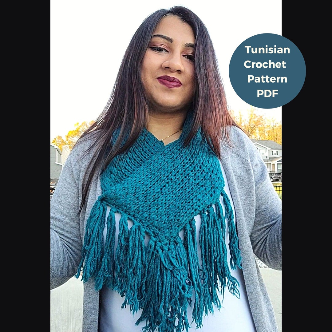 Beginner Tunisian Crochet Cowl Scarf Pattern (PDF)