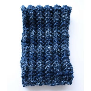 Men&#39;s cowl, wool neck warmer, chunky cowl, wool neck warmer, bulky knit cowl, bulky navy blue scarf, vintage holiday, vintage christmas