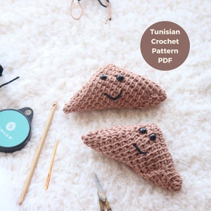 Tunisian Crochet food patterns,crochet food amigurumi,Crochet Play Food Patterns,,Amigurumi Pattern,Tunisian crochet patterns,crochet samosa