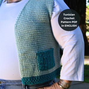 Tunisian Crochet Vest Pattern: Spring Blooms Waistcoat (PDF Pattern)