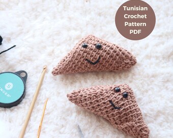 Crochet Samosa Pattern, Tunisian Amigurumi Food (PDF Pattern)
