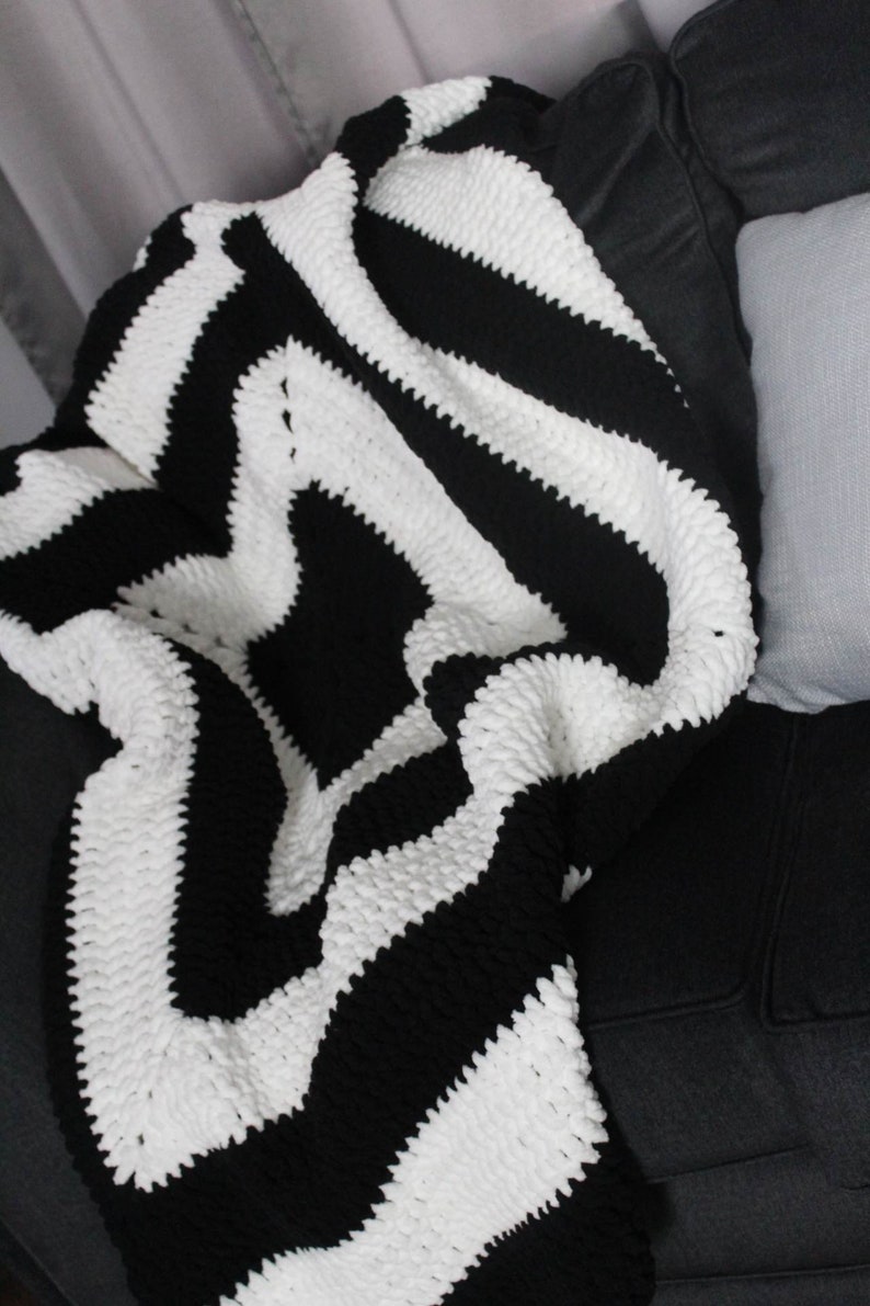 Black and White Granny Square Etsy