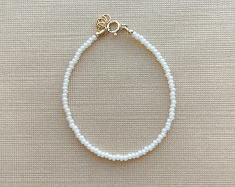 Beaded bracelet | baby bracelet | womens bracelet | toddler bracelet | faux pearl bracelet | customized bracelet | gold filled | handmade