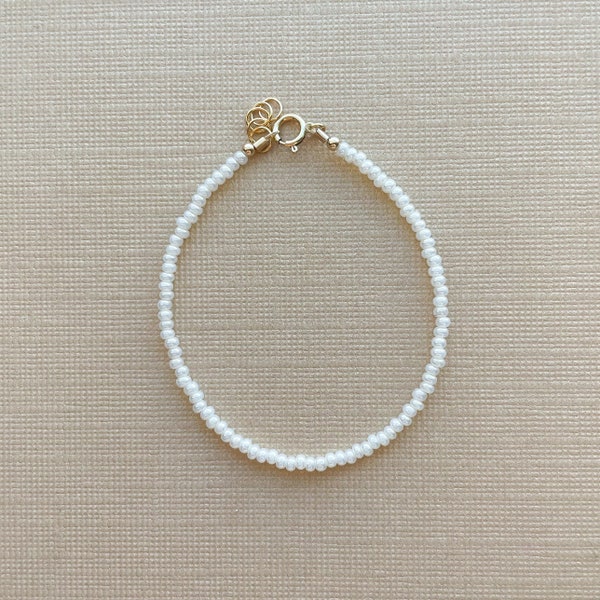 Beaded bracelet | baby bracelet | womens bracelet | toddler bracelet | faux pearl bracelet | customized bracelet | gold filled | handmade