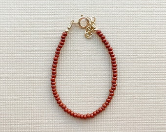 Beaded bracelet | baby bracelet | toddler bracelet | fall jewelry | women's bracelet | customized bracelet | gold filled | brown bracelet
